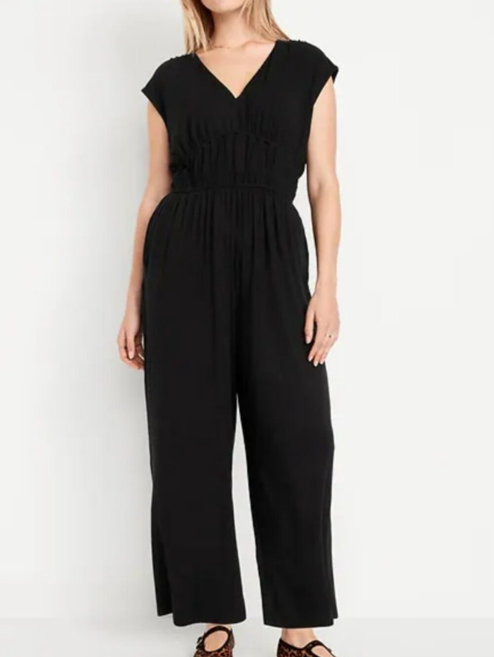 NEW! Old Navy Jersey Wide-Leg Black Jumpsuit Size XL